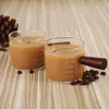 Vinglas 6 stilar värmebeständande glas espresso mätkopp dubbel/enkel mun mjölk kanna med handtagsskala mäter muggar