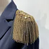 1PC Decorative Shoulder Pad Jewelry Tassel s Gold Epaulettes Clothing Accessories Brooch Epaulet for Formal Suit Male 240403