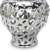 Vaser Silverdekorativ keramisk blommavas utsmyckad med kristall och krompläterad detaljer för matbordets mittpunkt