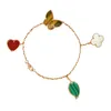 Vans Fashion Clover Fanjia Four Leaf Grass Flower Bracelet Thick Plated V Gold 18 K Gold Fashion Light Luxury Small Sense Classic Durable Netizens Same Style