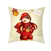 Pillow 2024 3pcs 45cm Christmas Covers Cartoon Santa Pillowcase Family Living Room Car Bed Decoration Snowman Year Gift