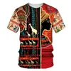 Herrenmode 3D gedruckte ethnische Stil Trendy Kurzarm T-Shirt Sommer