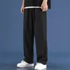 Men Ice Silk Sweatpants Drawtring Streetwear Harajuku Jogger broek Y2K Style Sport Gym Oversized Baggy Wide Leg Pants 8xl 240326