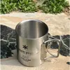 300ml Snow Stainless Steel Folding Mug Coffee High Temperature Resistant Design Outdoor Camping Cup Dual Insulation 240407