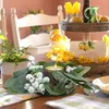 Decoratieve bloemen 2 pc's kandelaars slinger slaapkamer decor bruiloft krans kunstmatige kransen ring zijden bloemringen pilaren faux