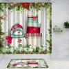 Rideaux de douche 2pcs rideaux de Noël set neige donne winter kid décor tissus de salle de bain antidérapante