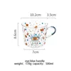 500 ml Cartoon Flower Coffee Mug Home Office Glass Water Cup Handgrip Milk Frukost Drinkware 240407