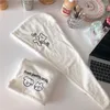 Havlu Saç Kurutma Şapkası Kadın Beyaz Karikatür Köpek Nakış Mikrofiber Kalın Yumuşak Hızlı Makine Yıkanabilir Duş Kapağı Günlük