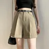 Fashion drapée haute taille Femmes shorts printemps-été décontracté aline de jambe grande jambe de petit ami femme 240407