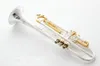 Латунная труба серебряная серебряная золотая клавиша LT180S72 Flat BB Professional Trumpet Bell Top Top Superving Caffice Musical Instruments9612742