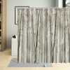 Zasłony prysznicowe Kurtyna prosta czarna biała leśne brzozy drzew gałąź sztuka Ręcznie rysowany wodoodporny ekrany w łazience wystrój