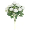 Dekorative Blumen 10 Köpfe Rosenbouquet Künstliche Westrosen Hochzeitsdekoration Seiden Pfingstrosen falsche Vase für Wohnkultur