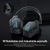 Mobiltelefonörlurar Onikuma Professionella spel hörlurar Bluetooth-kompatibla hörlurar med LED-lätta fällbara headset-hörlurar för PC Y240407