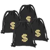 Present Wrap 4 PCS Dollar DrawString Bag Storage Zip Väskor Candy Toy Clothes Sign Party Canvas Puches Treat Treat