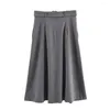 Skirts Unizera 2024 Spring Donne Grey Design High Welf Welf Cintura per mezza gonna personalizzata Simple Midi Cape