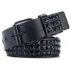 Bälten 2023 Mens och Womens Belt Retro Punk Pyramid Rivet Belt Womens Luxury Street Design Womens Black Belt Jeanssc420407