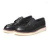 Scarpe casual A111 2024 Spring Fashion Pure Pure Color's Real's Real's Leather Flats Boat Male Lace-Up Genuine