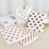 Gift Wrap 25pcs Paper Bags Candy Biscuit Popcorn Rose Gold Stripe Wave Dot Star Packing Pouch Wedding Party Favor Decor Supplies