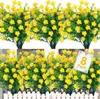 Fleurs décoratives artificielles extérieures 8 paquets de fausse plantes UV verte résistante intérieure à l'extérieur