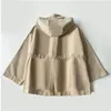 Kvinnorjackor Autumn 23 Toteme Minimalist Classic Beige Hooded Drawstring Midjan Tucked Parka Short Trench Coat