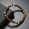 Round Natural Gem Stone bead strand Bracelet coconut shell spacer Bracelets Bangles for Women