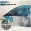 Pillow Set Of 2 Turquoise And Grey Art Artwork Contemporary Decorative Gray Home Throw Pillows Cases Cover For Bedroom Sofa