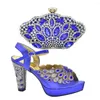 Dress Shoes Italian And Bags Matching Set With Rhinestone For Women 2024 Designer Luxury High Heels Elegant