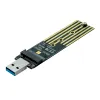 인클로저 M.2 ~ USB 어댑터 듀얼 프로토콜 SSD 보드 M.2 NVME PCIE NGFF SATA M2 카드 지원 2230 2242 2260 2280 NVME/SATA M2 SSD RTL9210B