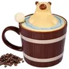 Funny Coffee Mug 13 OZ Ceramic Tea Cup with Spoon and Lid Capybara for Girls Friends Coworker Child Milk 240407