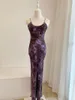 Casual Dresses 2024 Women's Sexy Strapless Silk Rose Print Backless Long Sling Dress - Elegant &