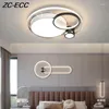 Ceiling Lights Modern Simple Led Chandeliers Lighting Creative Geometric RC Dimmable Light For Bedroom Study Room Lamps