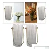 Vases Clear Cylinder Glass Flower Vase With Metal Handle Sturdy Housewarming Gift For Hydroponic Flowers Silk Florals Mtifunctional D Dhasc