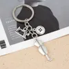 Keychains Lanyards 1Pc Sewing Machine Clothes Button Charms Keychain Coat Rack Keyholder For Seamstess Handmade Gift Jewelry Crafts E2692 Q240403