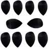 10 pezzi lotto di bellezza nera trucco uova uovo per trucco cosmetico blender sponge basamento panorama spugna strumento di bellezza utensile per trucco 240329