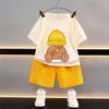 Enfants Summer Souts Girl Boy Short Short à manches Suit Child Clothing Fashion Tee Soild Color Pant Tenues Costume pour enfants