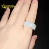 Custom Iced Out Men Moissanite Warding Band 925 Sterling Silver 5Rows 2 мм лабораторные обручальные кольца с Diamond с сертификатом GRA