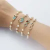 Cross 8-shaped Round Hollow Diamond Pearl Bracelet Multi Style Adjustable Qnpo