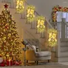 Fleurs décoratives escalier festif couronne d'escalier de Noël swag coulored ball plante artificielle cône cone bowknot décor réutilisable fêtes