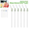 Drinking Straws 6Pcs Clear Glass Staws With Cleaning Brush Cute Flower Tortoise Heat-Resistant Smoothie