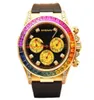 Wristwatch Designer Automatic Mechanical Watches 18K gold diamond rainbow ring mens womens wristwatches come with box8011754