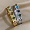 Bracelet en acier inoxydable en zircon luxe Luxur