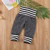 Pantalon né pour bébés garçons filles longs pantalons à cordon imprimé rayé