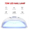 Essiccatori 72 W Nuovo asciugatrice per chiodi per chiodi Lampada Lampada UV LAMPAGGIO UV per tutti i gel Solvenza Lampada Lampa Lamure Led Timer di rilevamento a infrarossi Smart