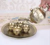 Чайные наборы YJ Classical Bronze Tea Set Wine Cust 1 лоток горшок 4 чашки в европейском стиле антикварный