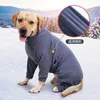 犬のアパレル冬の暖かい服ミディアムラージドッグジャンプスーツビッグジャケットペットパジャマラブラドールコスチュームゴールデンレトリバーオーバー