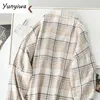 Women Long Sleeve Shirts Plaid Simple Classic Fashion Oversize Bf Style Chic Harajuku Cool Streetwear Allmatch S3XL 240407