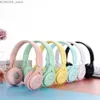 Telefone celular fones de ouvido Macaron Headphones Kids Wireless Bluetooth fone de jogo de estéreo Bluetooth fone de jogo com gamera de microfone para tablet móvel y2404076kb2