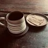 Cups Saucers Coffee Mokken Melkdrinkware Handwerk Japanse stijl Afternoon Tea Water Cup Retro keramische Home Lover Gift Mug Band Trays