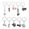 Keychains Lanyards Creative Barista Coffee Tampering Keychain Machine Handle Moka Pitcher Portable Espresso Accessory Gift Q240403