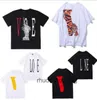 Été designer pour hommes T-shirt Friends Letter Imprimé Big V Men Femmes Femmes Courtes courtes Hip Hop Style Black White Orange T-shirts Tees FMMW